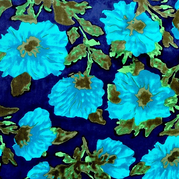 100% Silk Large Vibrant Floral Scarf/Wrap in Blue and Green by J. Crew EUC - Picture 5 of 11